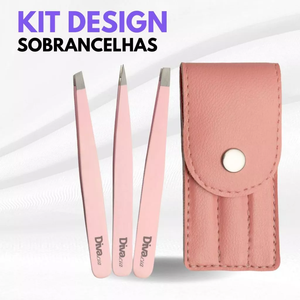Kit 3 Pinças p/ iniciantes Design De Sobrancelhas/ Depilação Aço Inoxidável